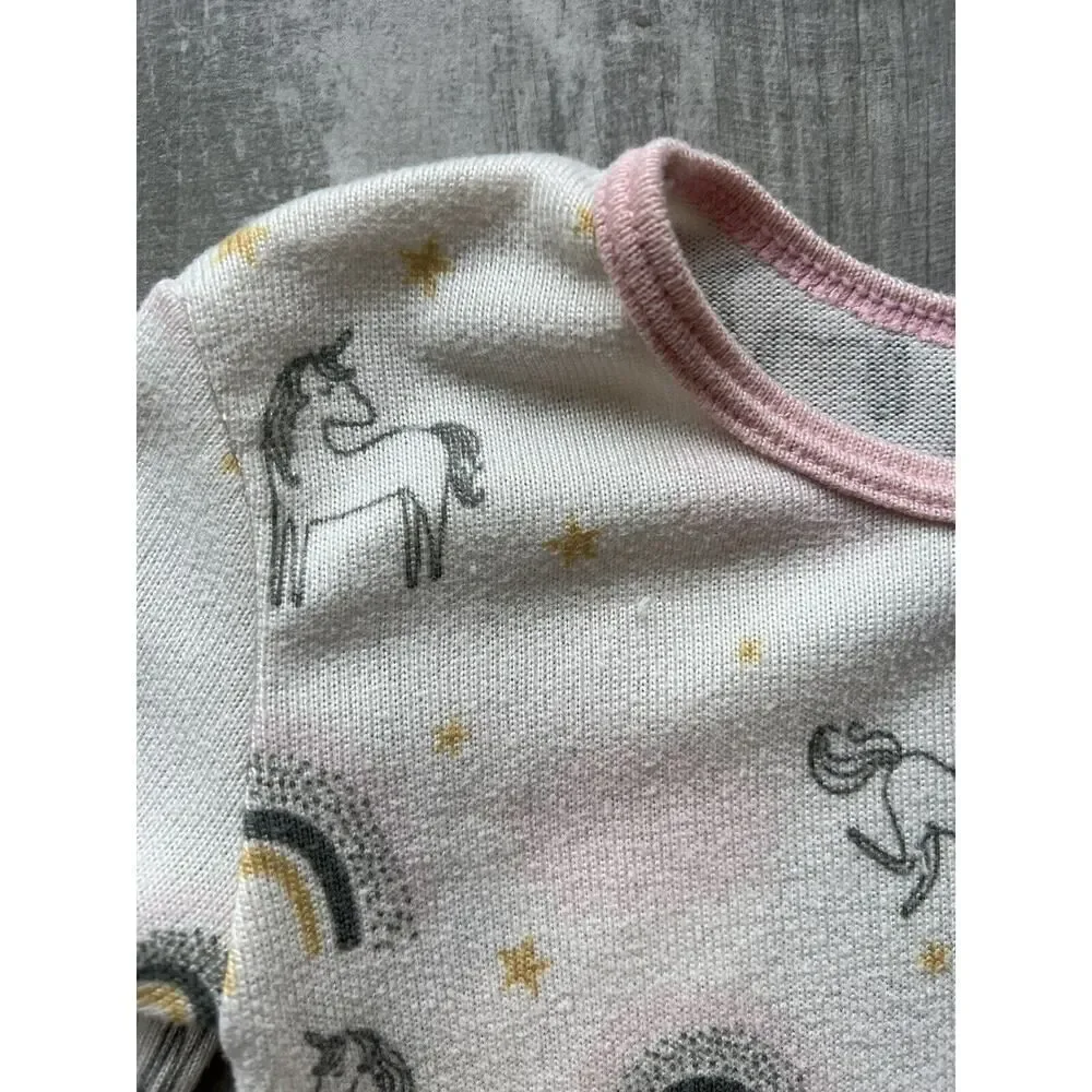 JESSICA SIMPSON 2 Piece Pajama Set Pjs Unicorn Rainbow Designer Knit Stretch 4